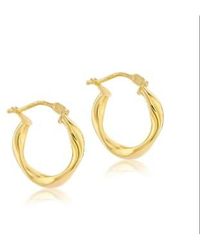 Posh Totty Designs - 18ct Plated Twisted Creole Hoop Earrings Plated / - Lyst