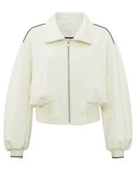 Yaya - Cropped Jersey Jacket With Collar - Lyst