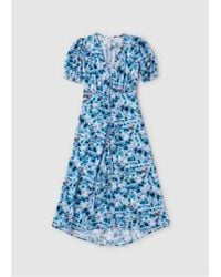 Replay - Womens Patterned Midi Dress In Azure Blue 1 - Lyst