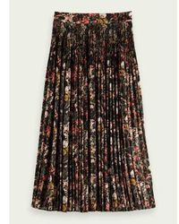 Scotch & Soda - Pleated Floral Print Skirt Xs - Lyst