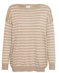 Kaffe - Lizza Boat Neck Pullover In Chincilla Melange From - Lyst