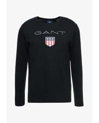 GANT - Shield Logo Ls T-shirt 176 - Lyst
