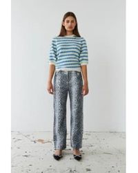 Stella Nova - Wave Ss Stripe Sweater Xs / Bluegreen - Lyst