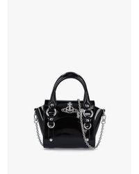 Vivienne Westwood - Womens betty mini sac fourre-tout en cuir breveté brillant en noir - Lyst