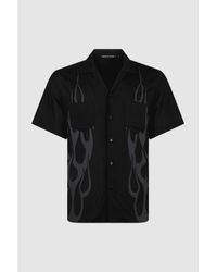 Vision Of Super Schwarzes Hemd mit grauen Flammen