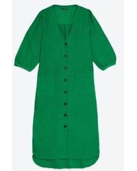Lowie - Linen Viscose Emerald Button Through Dress S - Lyst