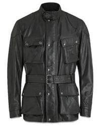 Belstaff - Trialmaster panther leather veste noire - Lyst