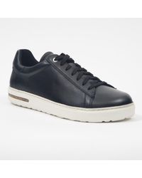 Birkenstock Natural Leather Bend Low Sneaker In Black - Blue