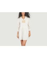Emile Et Ida - Short Dress With Long Sleeves In Cotton Voile - Lyst