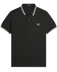 Fred Perry - Slim Fit Twin Tipped Polo Night / Snow White M - Lyst