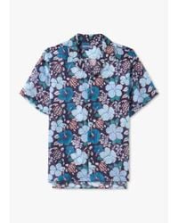 Vilebrequin - Mens Tropical Turtles Print Bowling Shirt In Midnight - Lyst