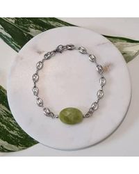 Golden Ivy - Gia Steel Bracelet Green Olivine - Lyst