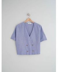 indi & cold - - chemise à double bouton - bleu glacier - m - Lyst