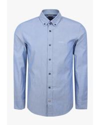 BOSS - Camisa algodón fit azul azul medio - Lyst