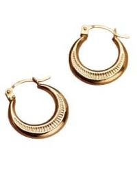 Posh Totty Designs - Crescent Moon Creole 9ct Hoop Earrings - Lyst