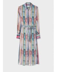 Paul Smith - Multi Watercolour Stripe Midi Shirt Dress - Lyst