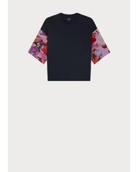 Paul Smith - Marble Floral Printed Crew Neck Short Sleeves Sweater Xs - Lyst