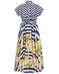 Sara Roka - Drareen Long Stripe Button Through Dress With Seahorses - Lyst