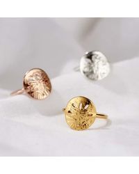 Posh Totty Designs - 18ct Plate Sand Dollar Ring Yellow Plated - Lyst