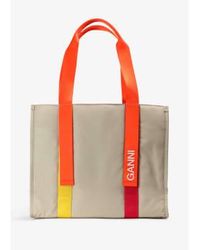 Ganni - Recycled Tech Medium Tote Bag One-size - Lyst