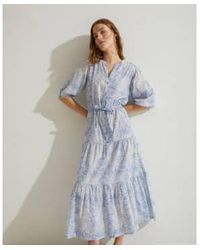 Yerse - Imprimer une robe en coton biologique en bleu ciel - Lyst