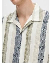SELECTED - Linen Ss Shirt Egret / Small - Lyst