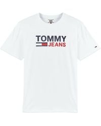 Tommy Hilfiger Camiseta con logo corporativo Tommy Jeans en blanco
