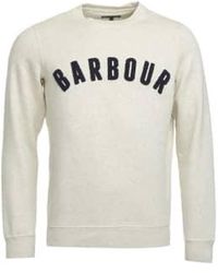 Barbour - Prep Logo Crew Sweatshirt Ecru Marl M - Lyst