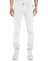 Replay - Hyperflex X Lite Anbass Colour Edition Slim Tapered Jeans Off - Lyst