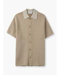 Les Deux - Mens Easton Knitted Shirt In Camelivory - Lyst