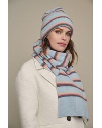 Rino And Pelle - August Stripe Knit Scarf Blue Haze. - Lyst