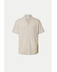SELECTED - Egret Regular Mix Resort Shirt - Lyst