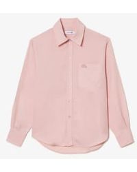 Lacoste - Camisa rosa kf9 lyocell que fluye gran tamaño - Lyst
