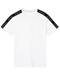 Calvin Klein - Contrast Tape Shoulder T-shirt Large - Lyst