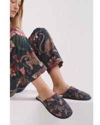 Desmond & Dempsey - Soleia Jungle Slippers Size: 7/8, Col: Navy 7/8 - Lyst