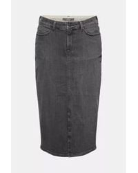 Esprit - Midi Length Skirt In Charcoal - Lyst