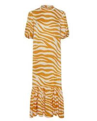 Saint Tropez - Gelbes kleid mit zebra-print - Lyst