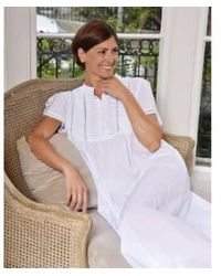 Powell Craft - Ladies Ruched Nightdress With Darin Collar 'lara' One Size - Lyst