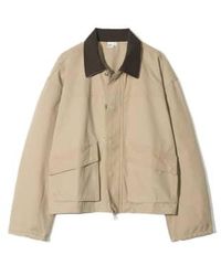 PARTIMENTO - Vintage Washed Wide Work Jacket In Beige Large - Lyst