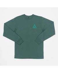 Huf - T-shirt à manches longues du logo triple triangle en vert - Lyst