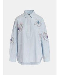 Essentiel Antwerp - Camisa a rayas azul y blanca con adornos - Lyst