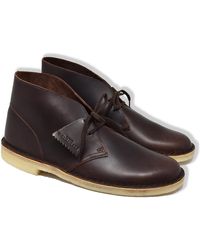 Clarks Bottes du désert en cuir marron - Noir
