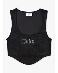 Juicy Couture - Top corset camina diamonte en noir - Lyst