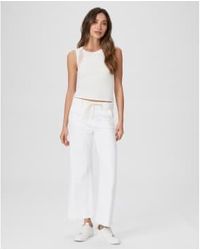 PAIGE - Jeans jambe large carly taille: 30, col: blanc - Lyst