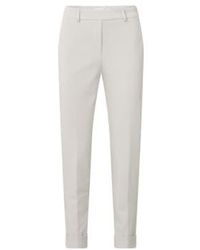 Yaya - Jersey Tailored Trousers With Elastic Waistband Or Wind Chime - Lyst