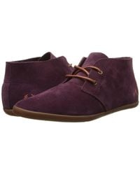 Fred Perry Burgundy Roots Unlined Suede Shoes - Purple
