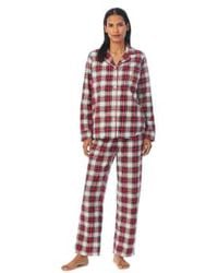 Ralph Lauren - Pyjama en molleton à col cranté à carreaux ivoire - Lyst