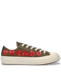 Comme des Garçons Large Emblem Low Top Canvas Sneakers in Black for Men - Save 22% - Lyst
