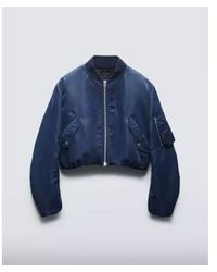 Rag & Bone - And Maggie Cropped Nylon Bomber Jacket S / Salute - Lyst