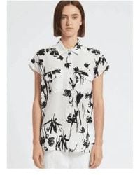 Marella - Mister detalle floral detalle camisa manga corta col: floral blanco, siz - Lyst